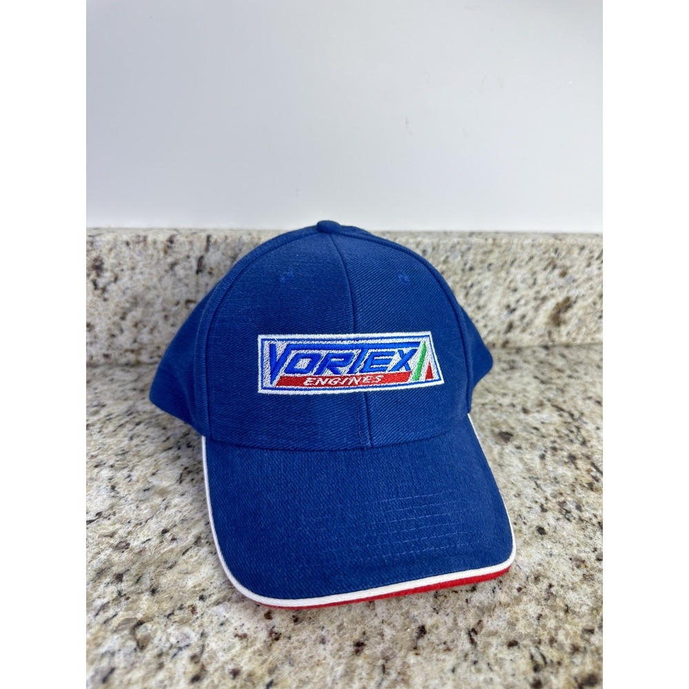 Vortex Engines Hat Cap Men Blue Red Embroidered Adjustable